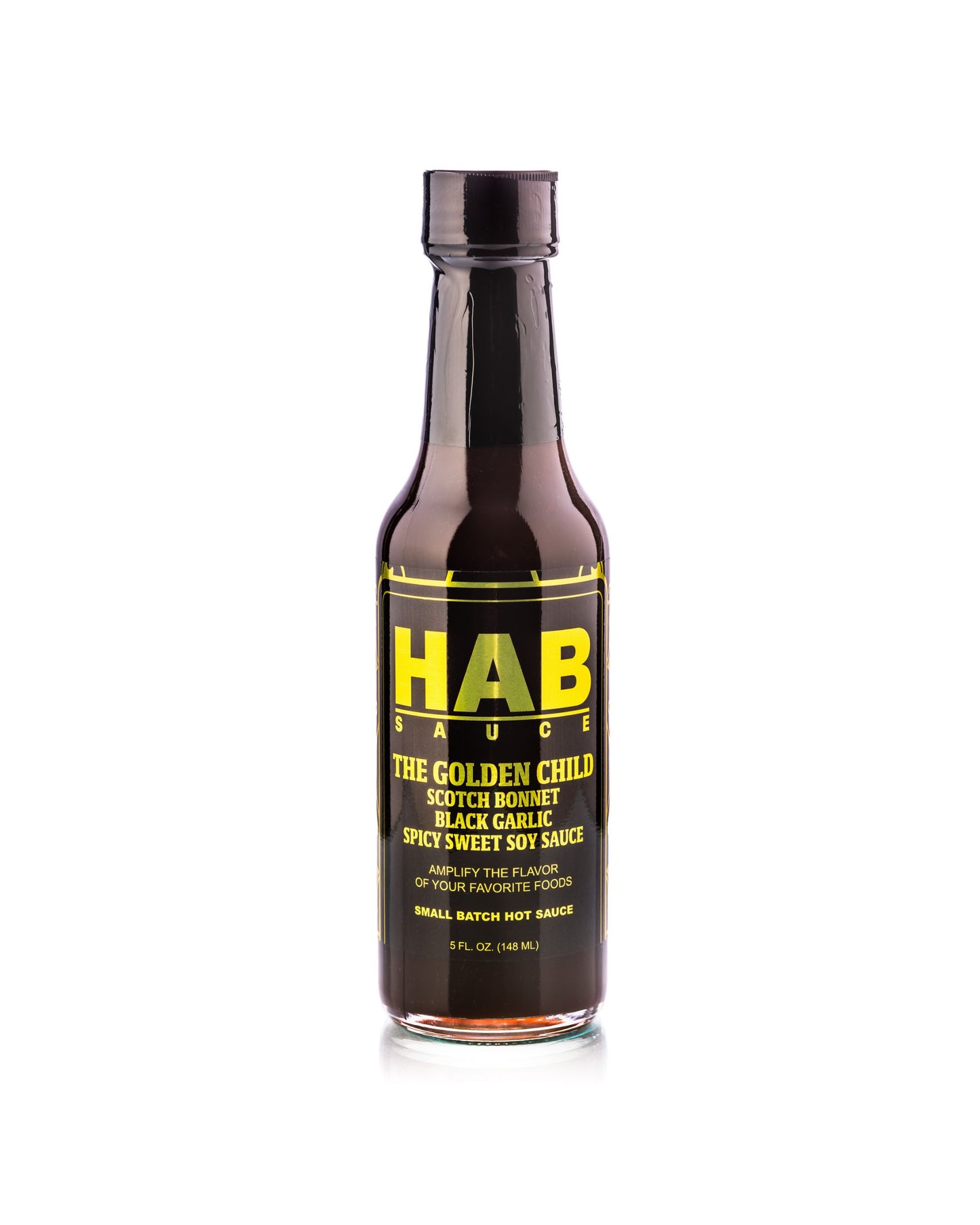 The Golden Child Scotch Bonnet Black Garlic Spicy Sweet Soy Sauce 5 oz. 148ml